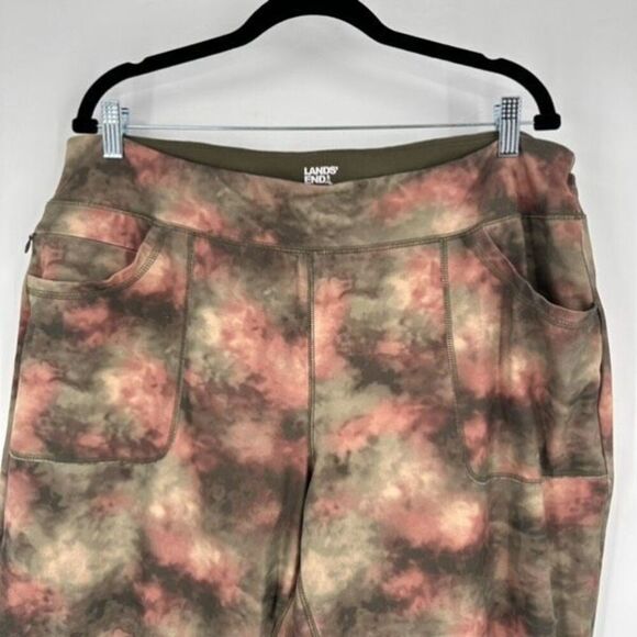 Lands' End Women's Tie Dye High-Rise Slim Flat Front Leggings Multicolor Size 1X - Picture 6 of 14